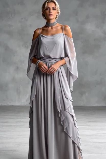 High- waisted Off-Shoulder Slip Dress