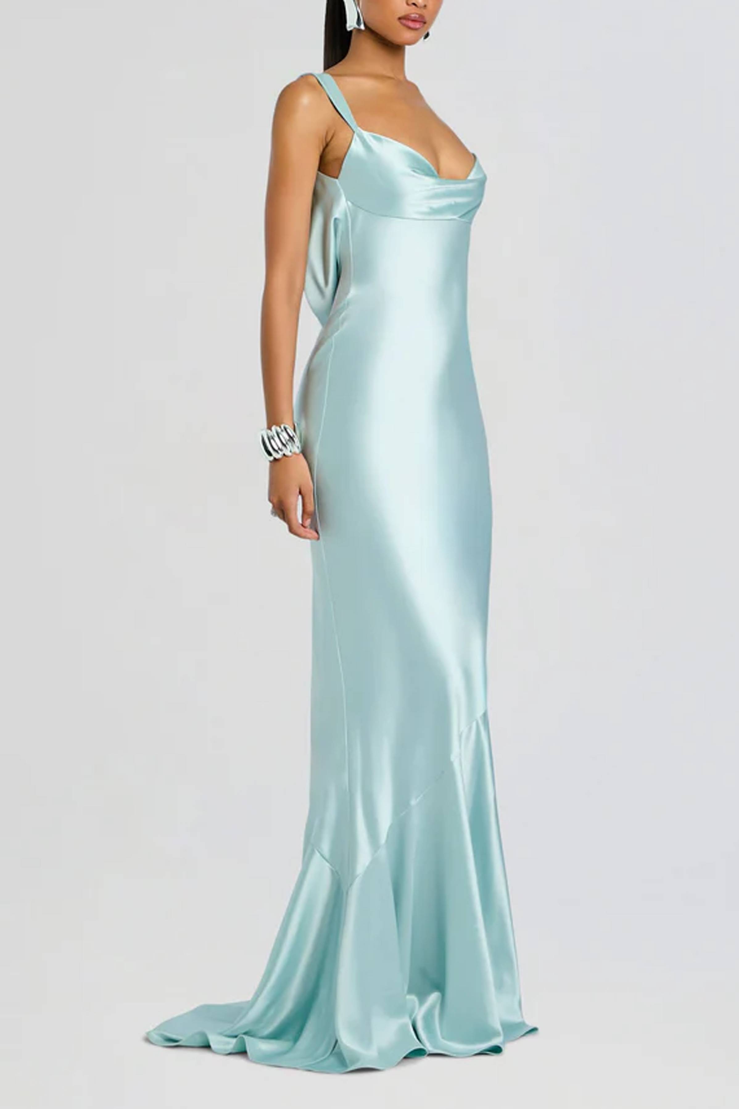 Satin Backless Sexy Wrapping Evening Dress