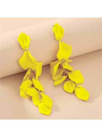 Rose Petal Tassel Earrings