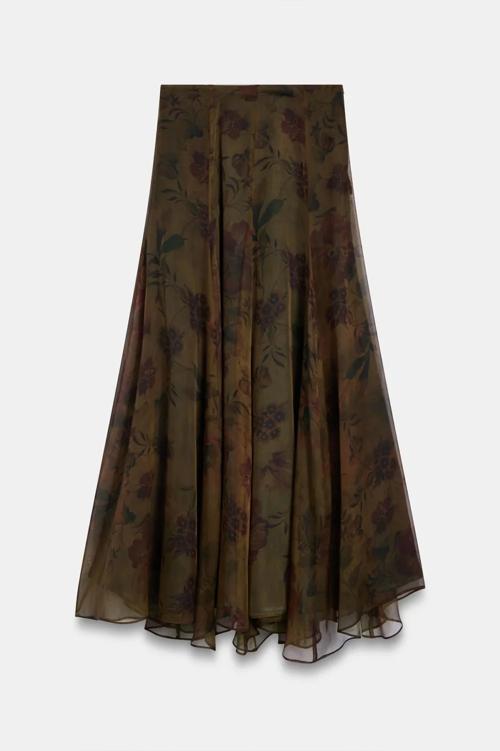 Strapless Ruched Crop Top and Flowing Maxi Skirt Floral Two Piece Set