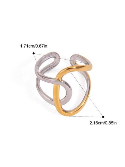 Minimalist Irregular Curve Two-color Ring