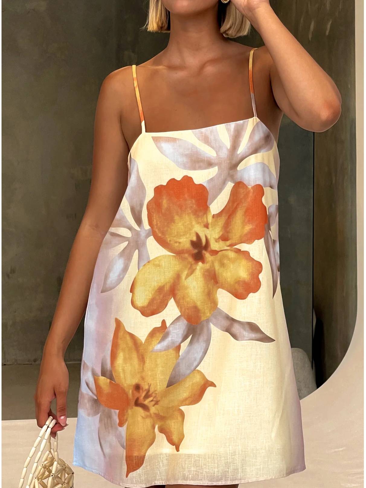 Sling Printed Mini Dress