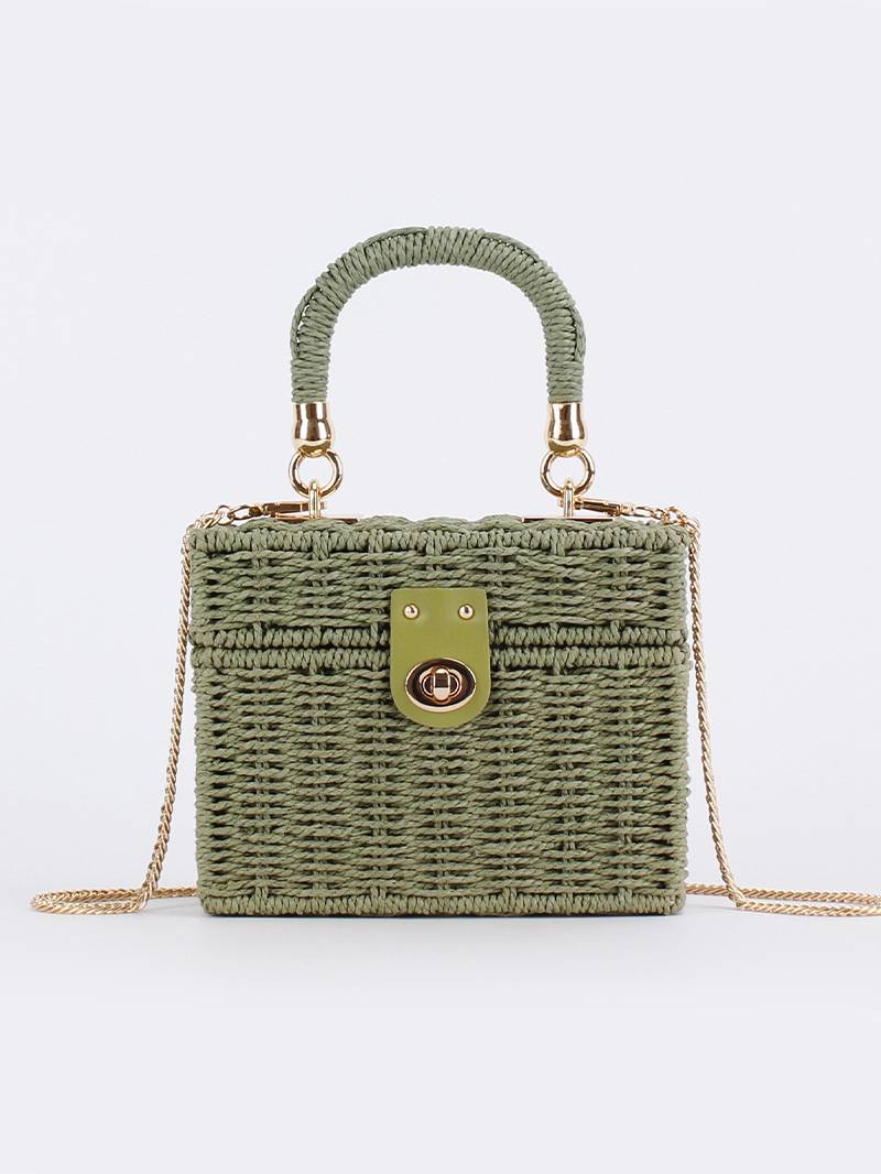 Small Square Box Woven Bag Chain Bag