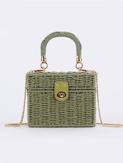 Small Square Box Woven Bag Chain Bag