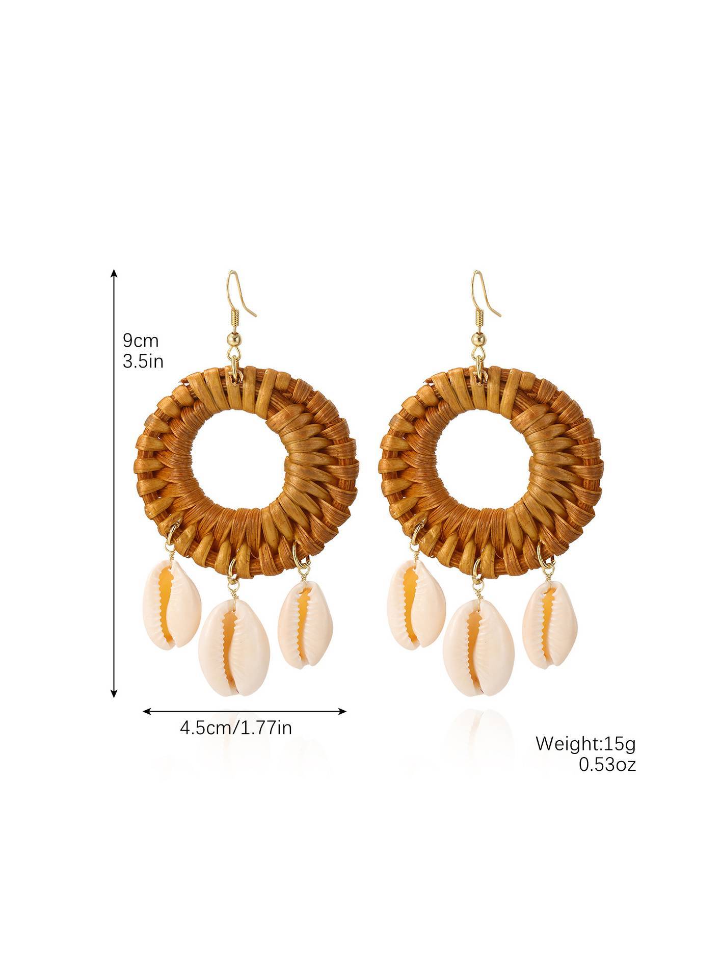 Bohemian Shell Straw Earrings