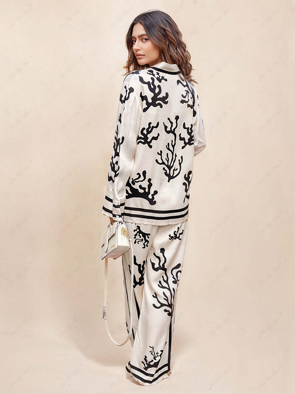 Hidden Button Closure Printed Shirt