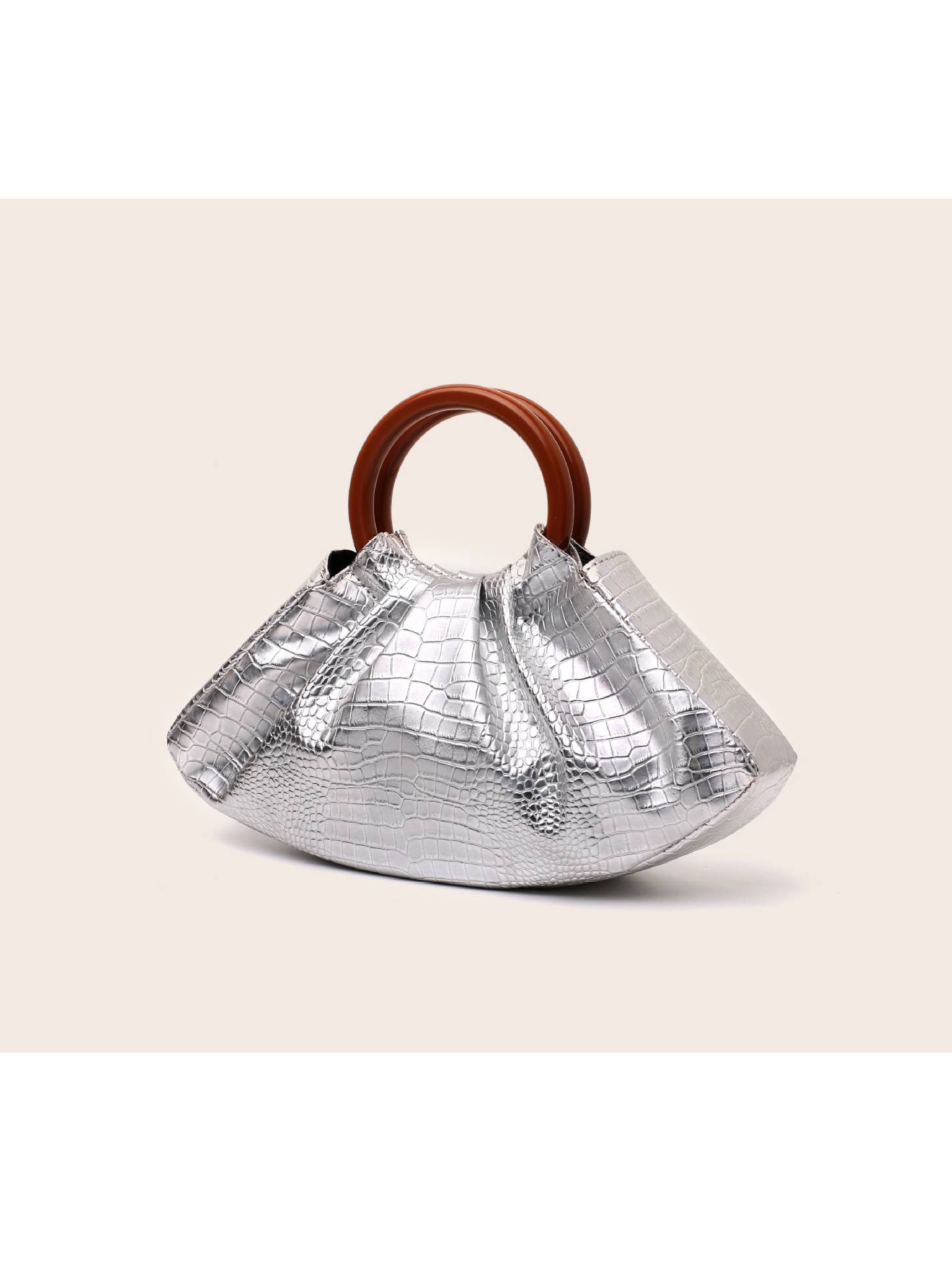 Pleated Shell-shaped Handbag