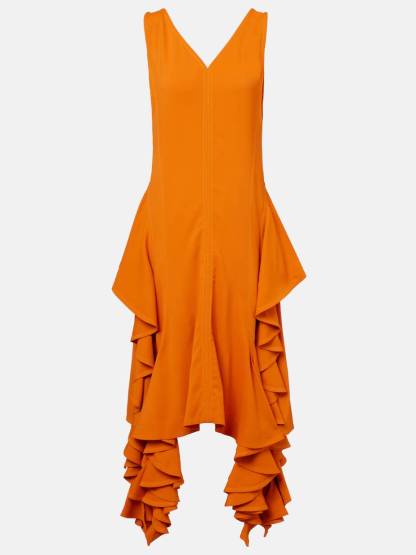 Irregular Hem V-neck Dress