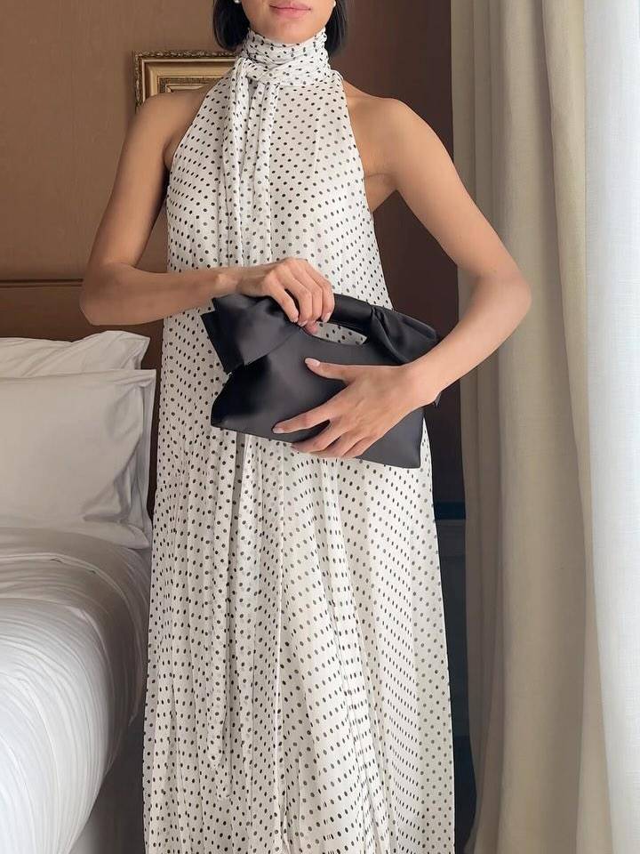 Irregular Hem Polka Dot Dress