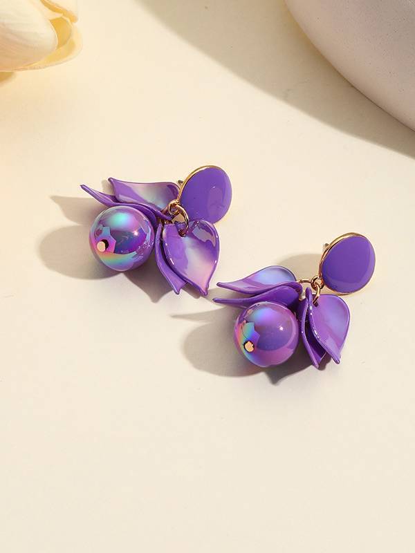 Vacation Style Colorful Flower Earrings