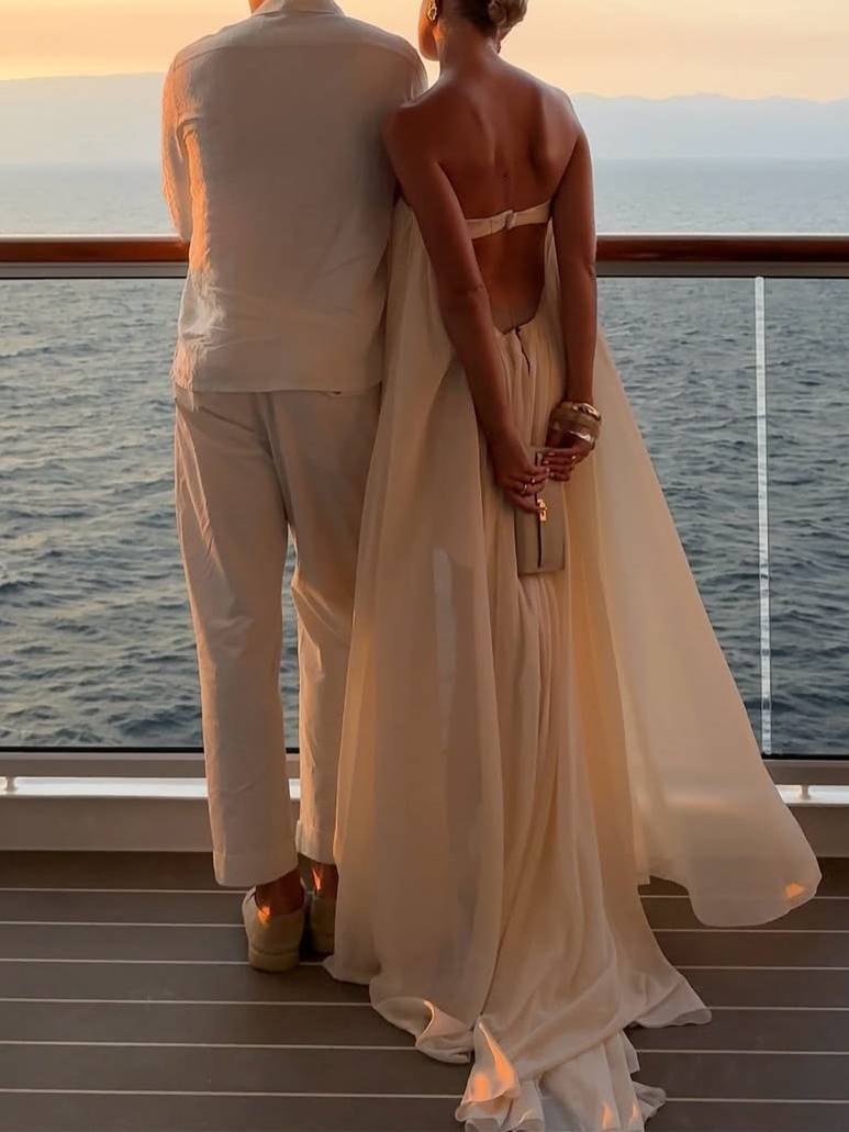 Tube Top Irregular Hem Maxi Dress