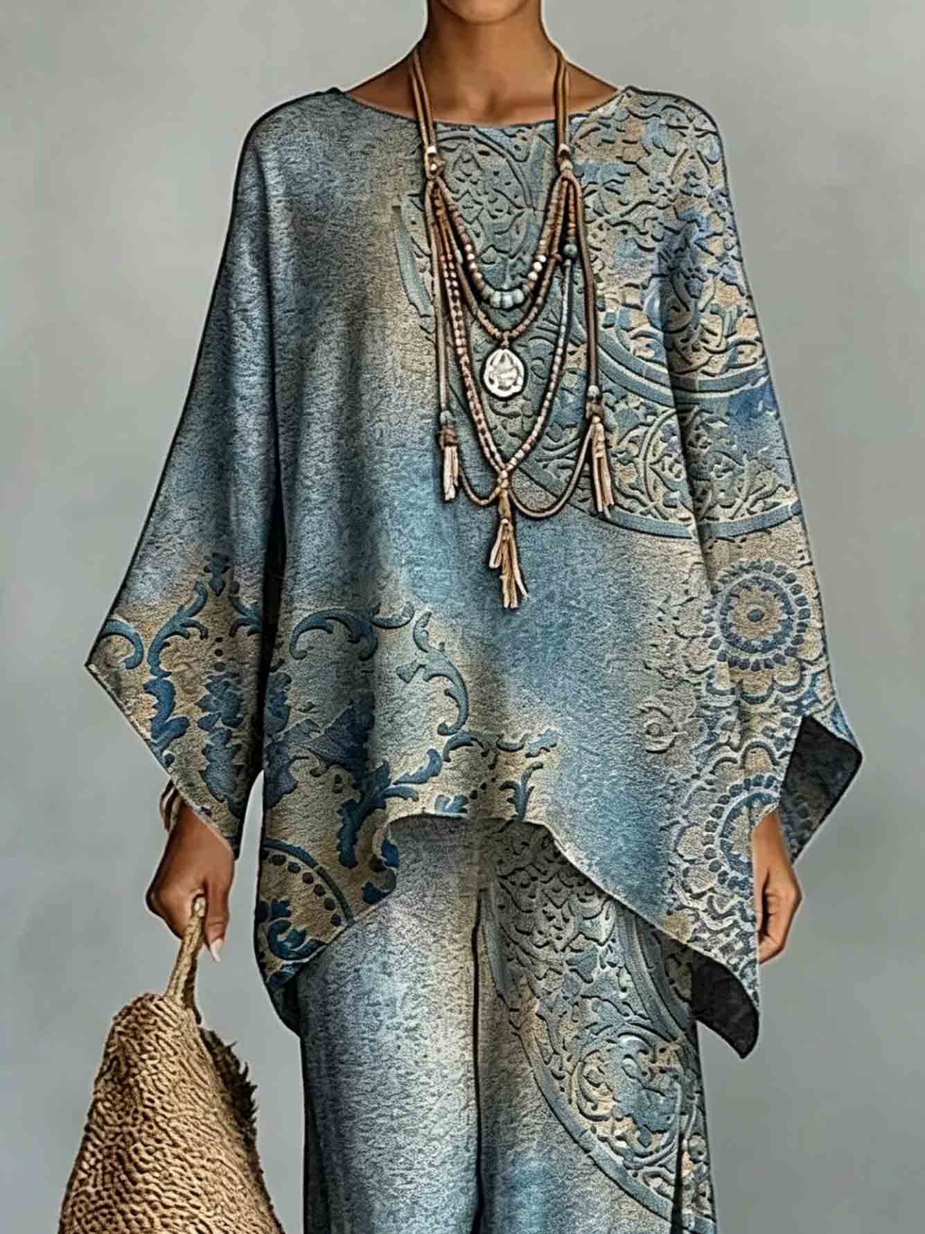 Retro Bohemian Totem Print Two-Piece Set