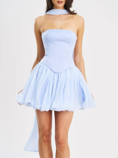 Elegant Ruffled Tiered Chiffon Mini Dress