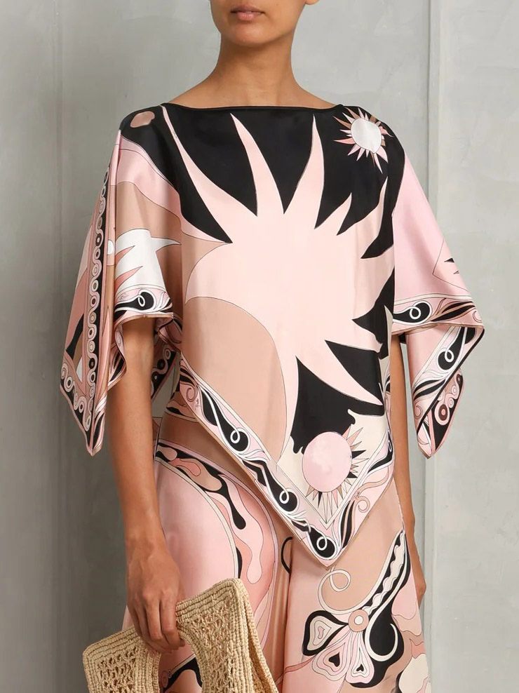 Unique Abstract Print Short Shirt