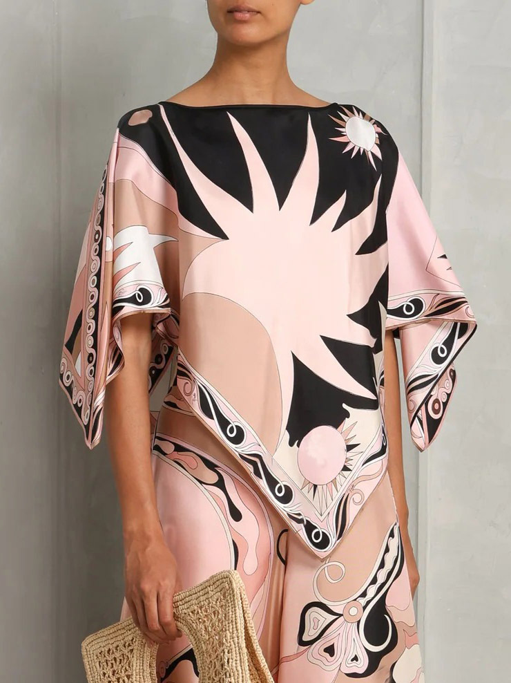 Unique Abstract Print Short Shirt