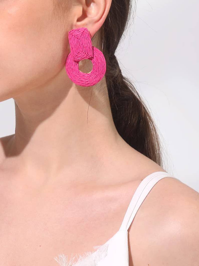 Straw Hand-woven Earrings