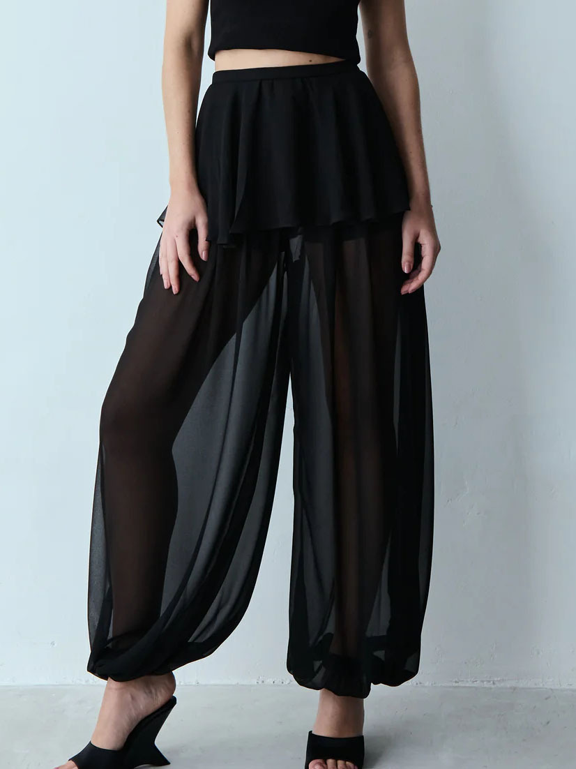 Black Bloomers With A Layered Skirt