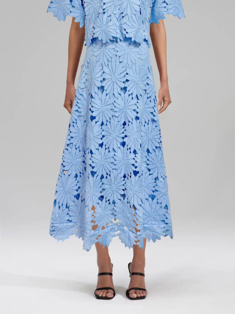 Elegant Lace Midi Skirt