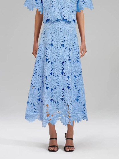 Elegant Lace Midi Skirt