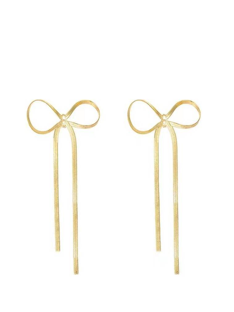 Bow Long Chain Earrings