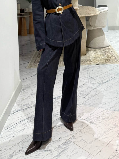 Casual Denim Wide-Leg Pants