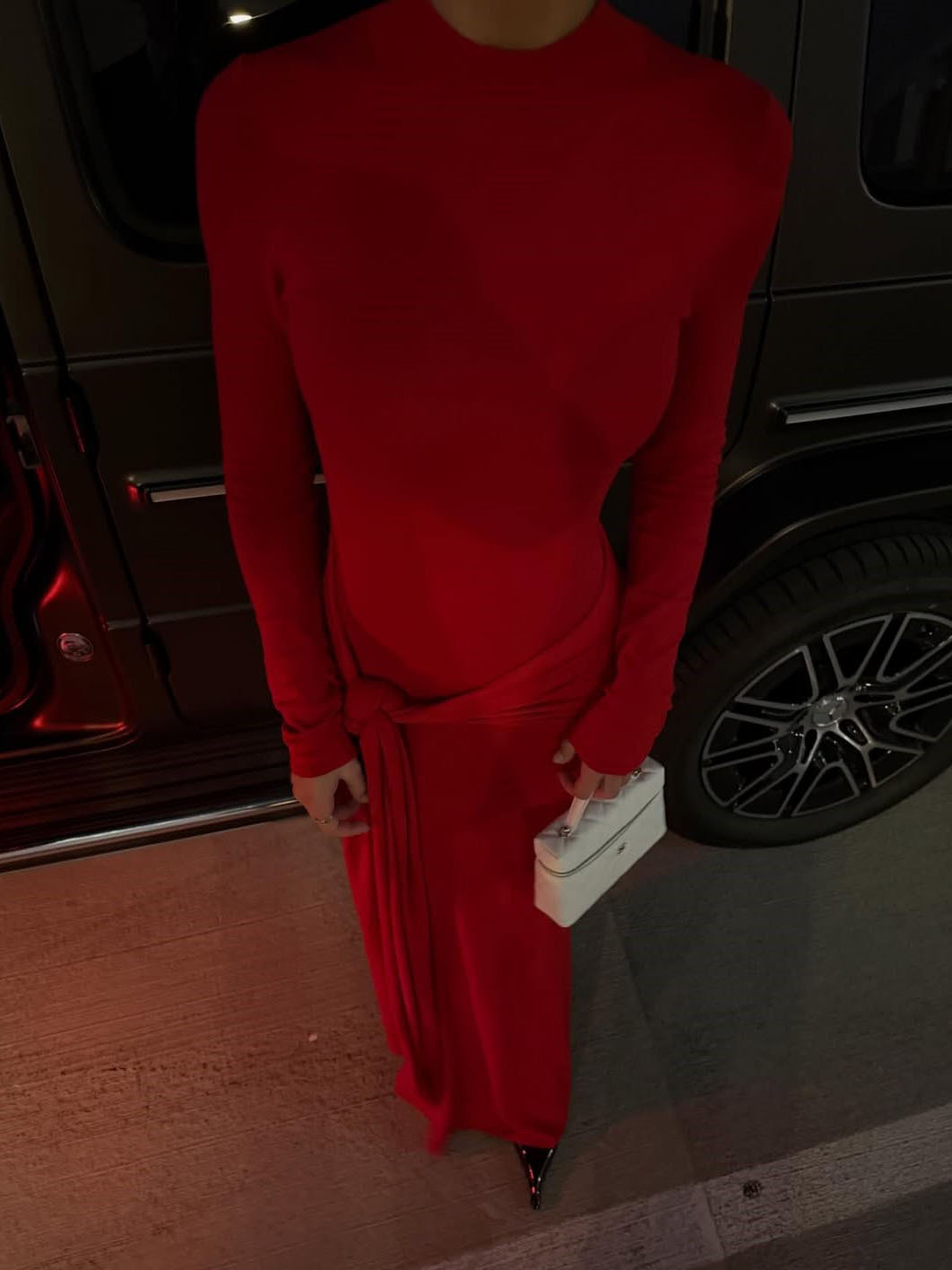 Lace-Up Design Slim-Fit Maxi Dress