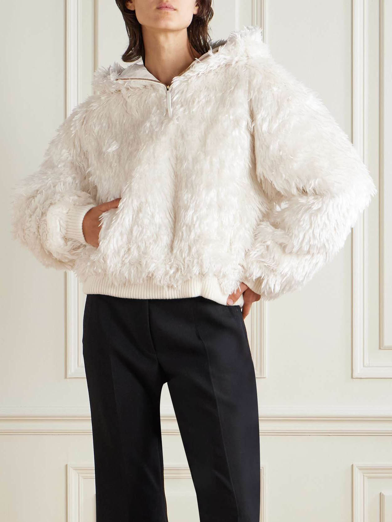 Exquisite Hooded Plush Jacket