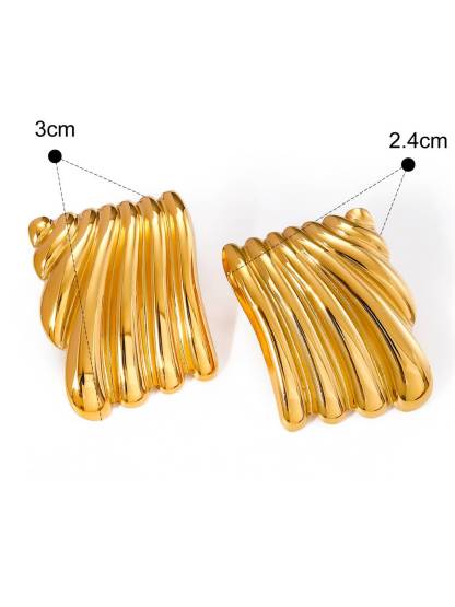 Shell Pattern Square Earrings