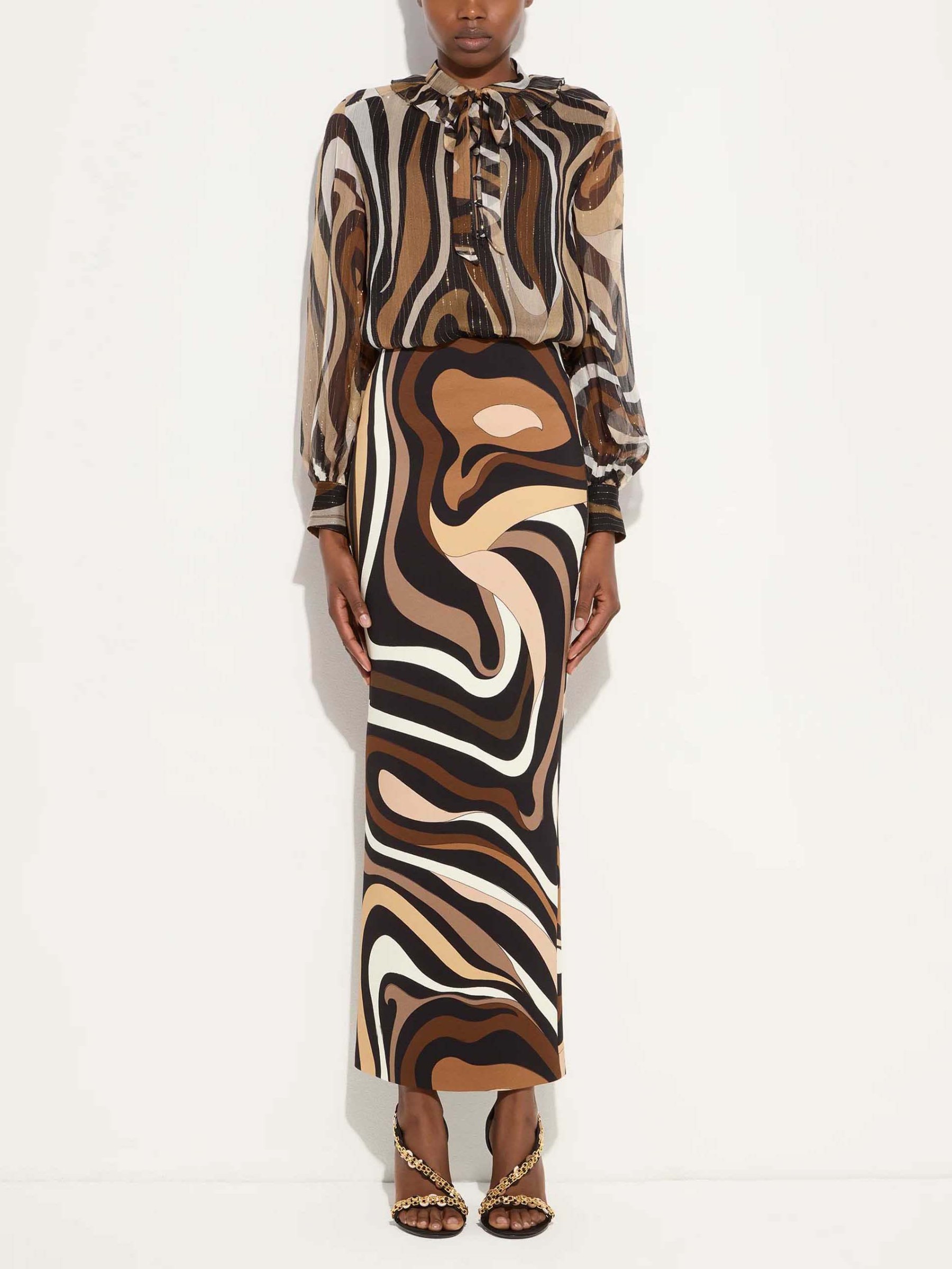 Retro Abstract Print Skirt