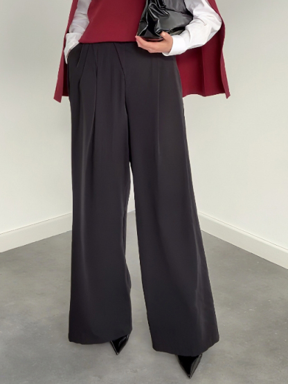 Casual Cape Knit Sweater & Wide-Leg Pants Three-Piece Set