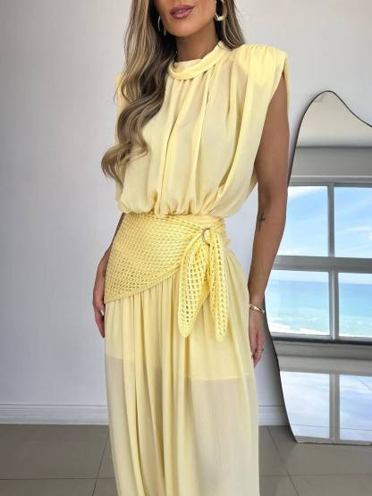 Vacation Style Bodysuit And Wide Leg Pants Set