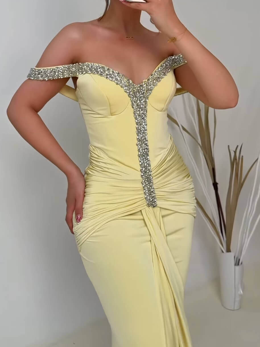 Elegant Shimmering Pleated Dress