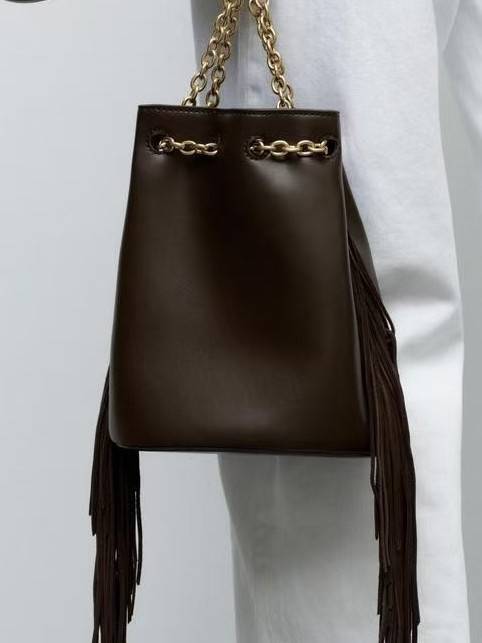 Tassel Design Bucket Bag Shoulder Bag