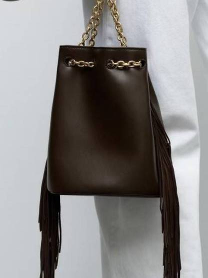 Tassel Design Bucket Bag Shoulder Bag