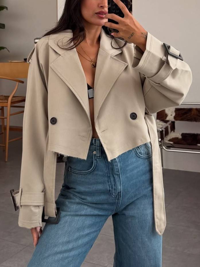 Short Belt Jacket Coat