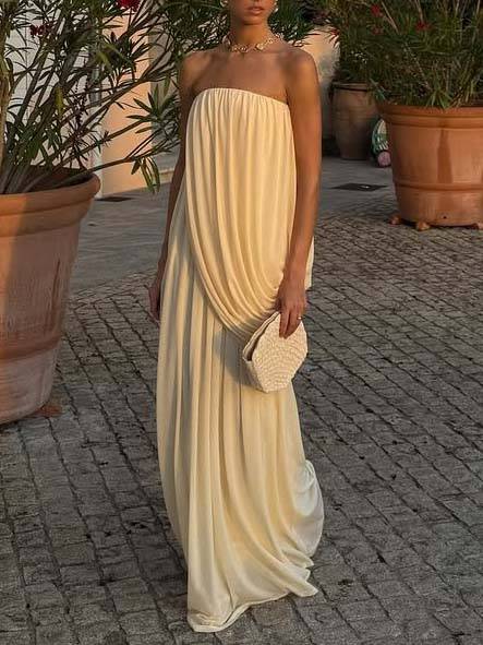 Unique Design Loose Tube Top Maxi Dress