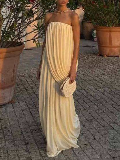 Unique Design Loose Tube Top Maxi Dress