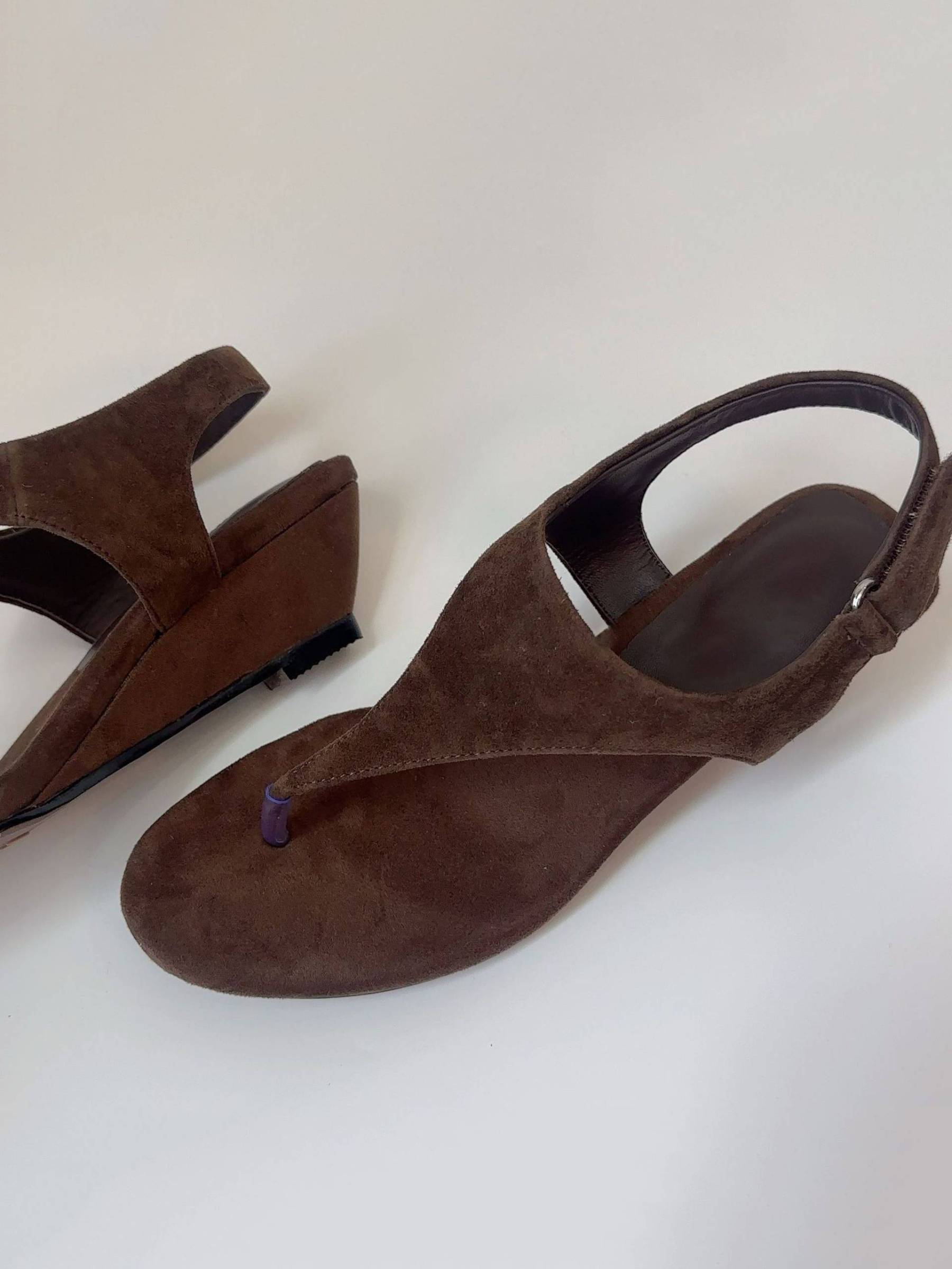 Minimalist Suede Heel Sandals