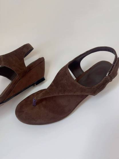 Minimalist Suede Heel Sandals