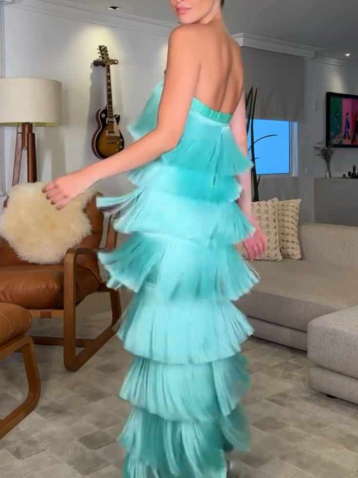 Tube Top Tassel Maxi Dress