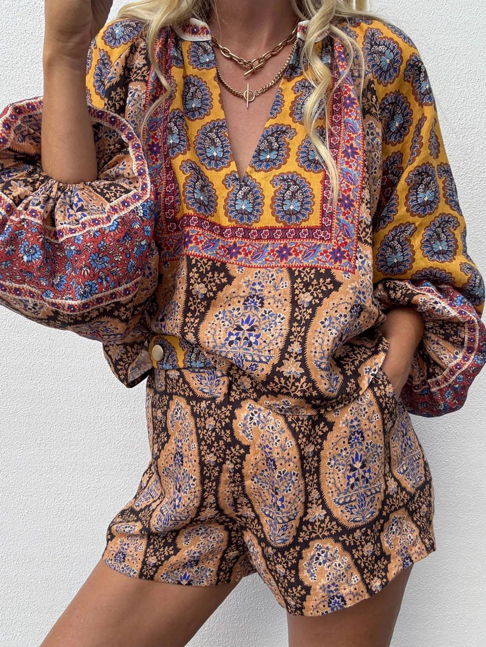 Unique Printed Shirt and Shorts Se