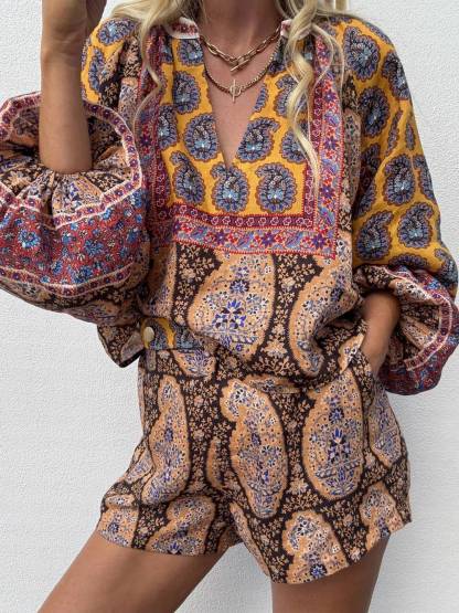 Unique Printed Shirt and Shorts Se