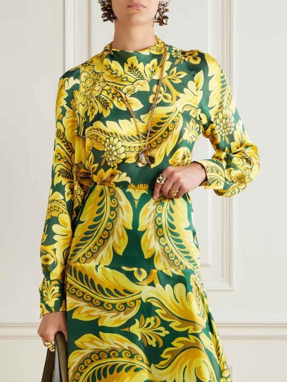 Exquisite Acanthus Leaf Floral Print Shirt
