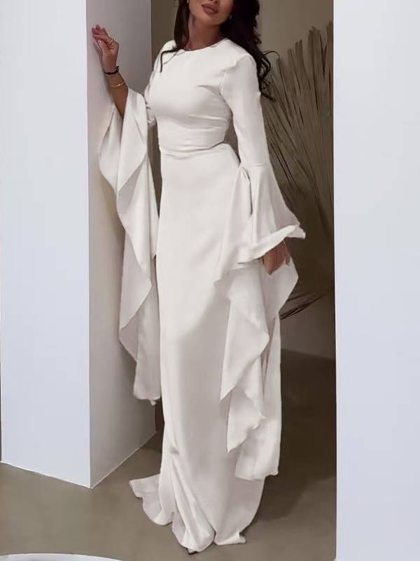 Ruffled Sleeve Design Maxi Dress