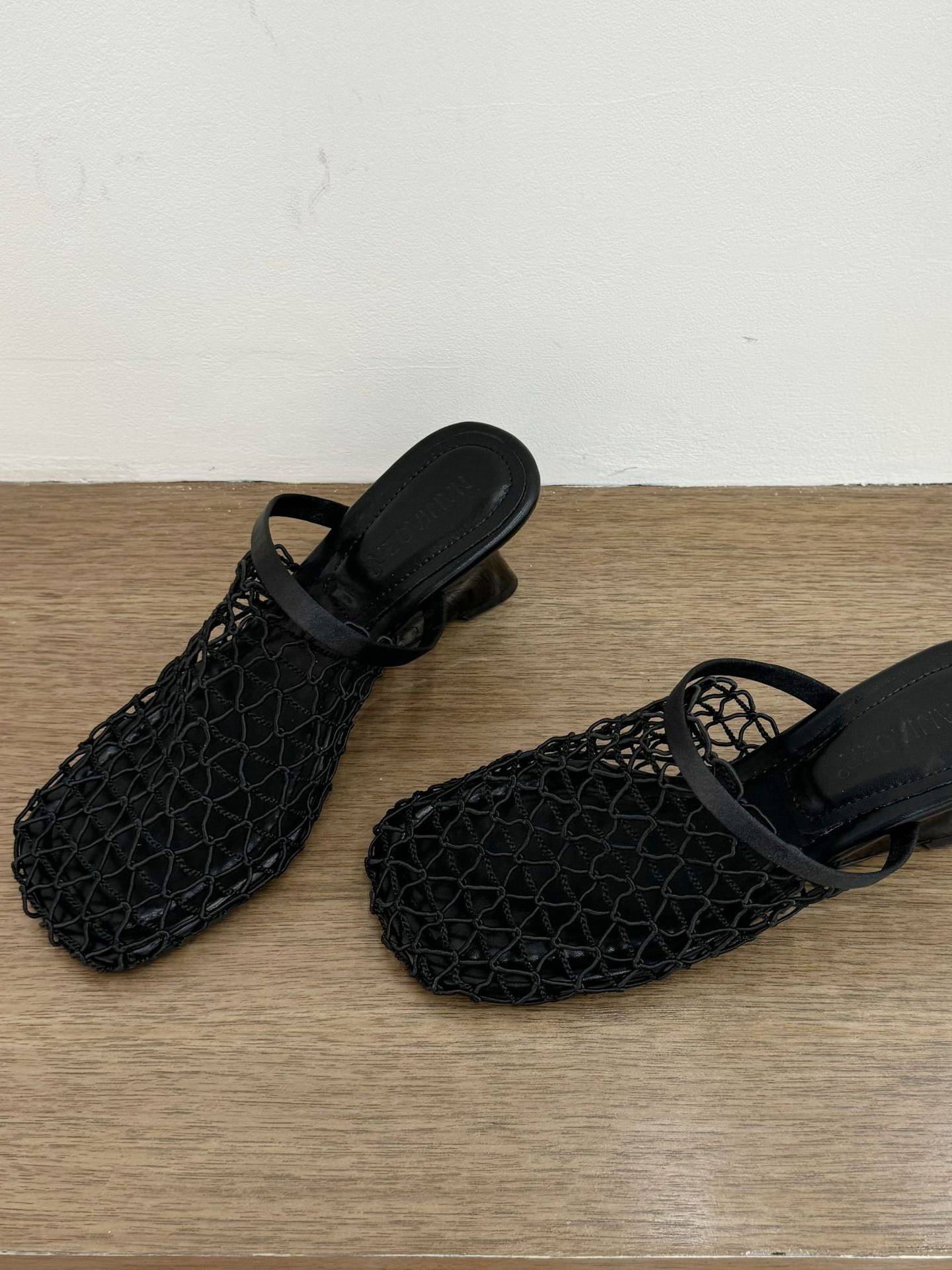 Fishnet Wedge Slippers