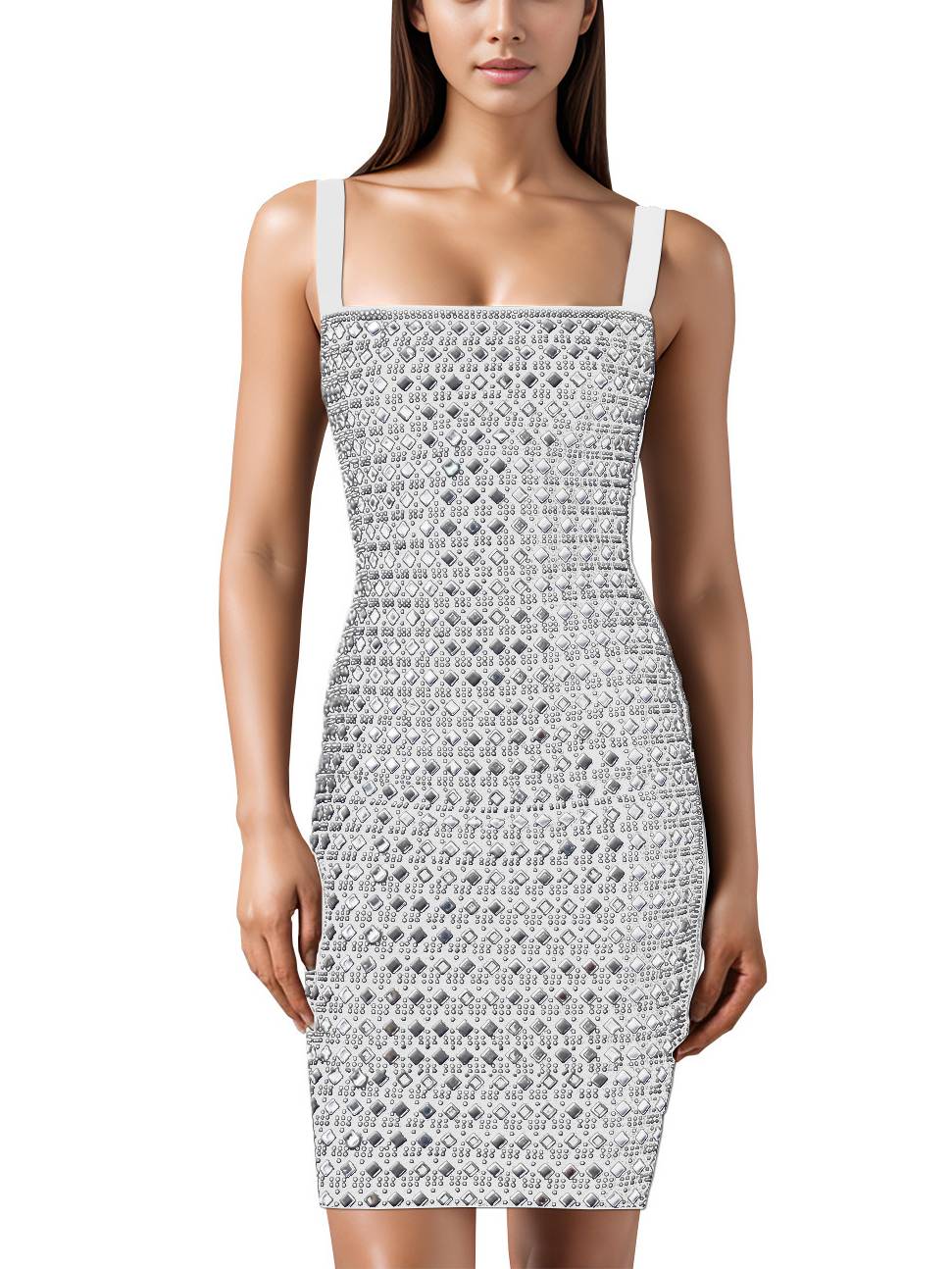 Rhinestone Slim Sling Mini Dress