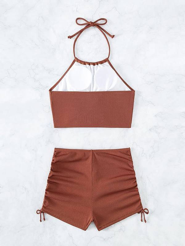 Suspenders Top Boxer Shorts Tankini Suit