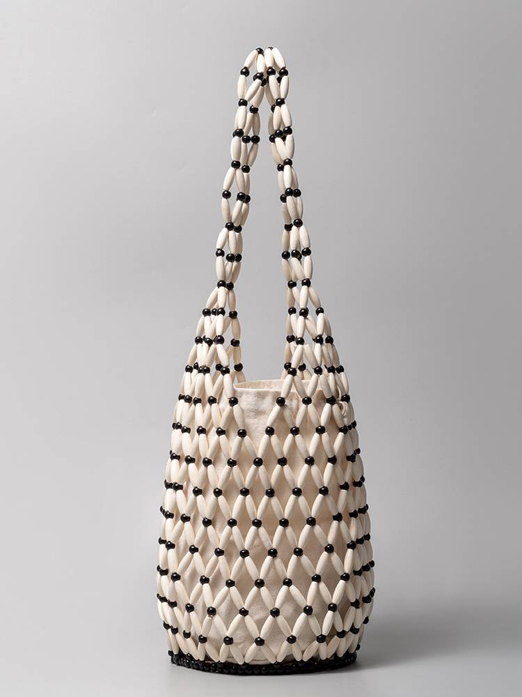 Hollow Woven Bucket Bag
