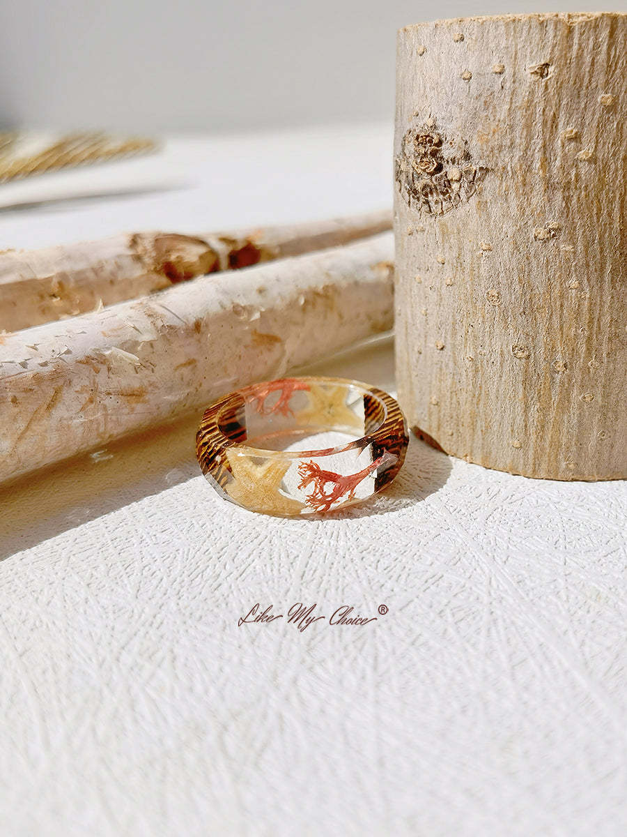 Marine Bio Resin Dried Flower Ring