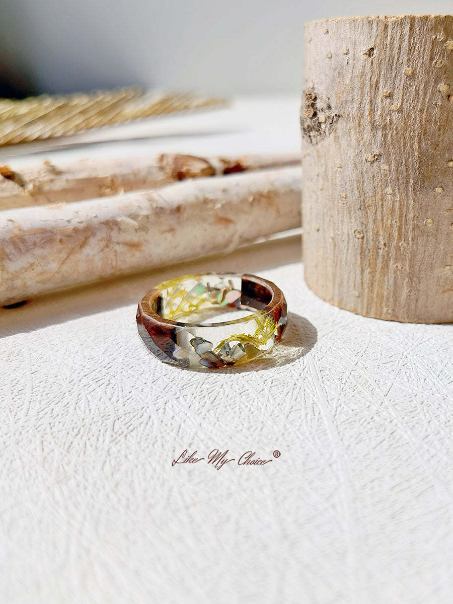 Marine Bio Resin Dried Flower Ring